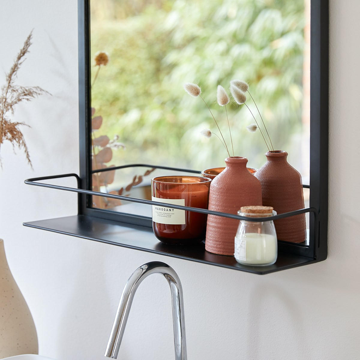 SPIEGEL Lison Schwarz aus Metall - Schwarz, Metall (50/70/15cm) - Tikamoon