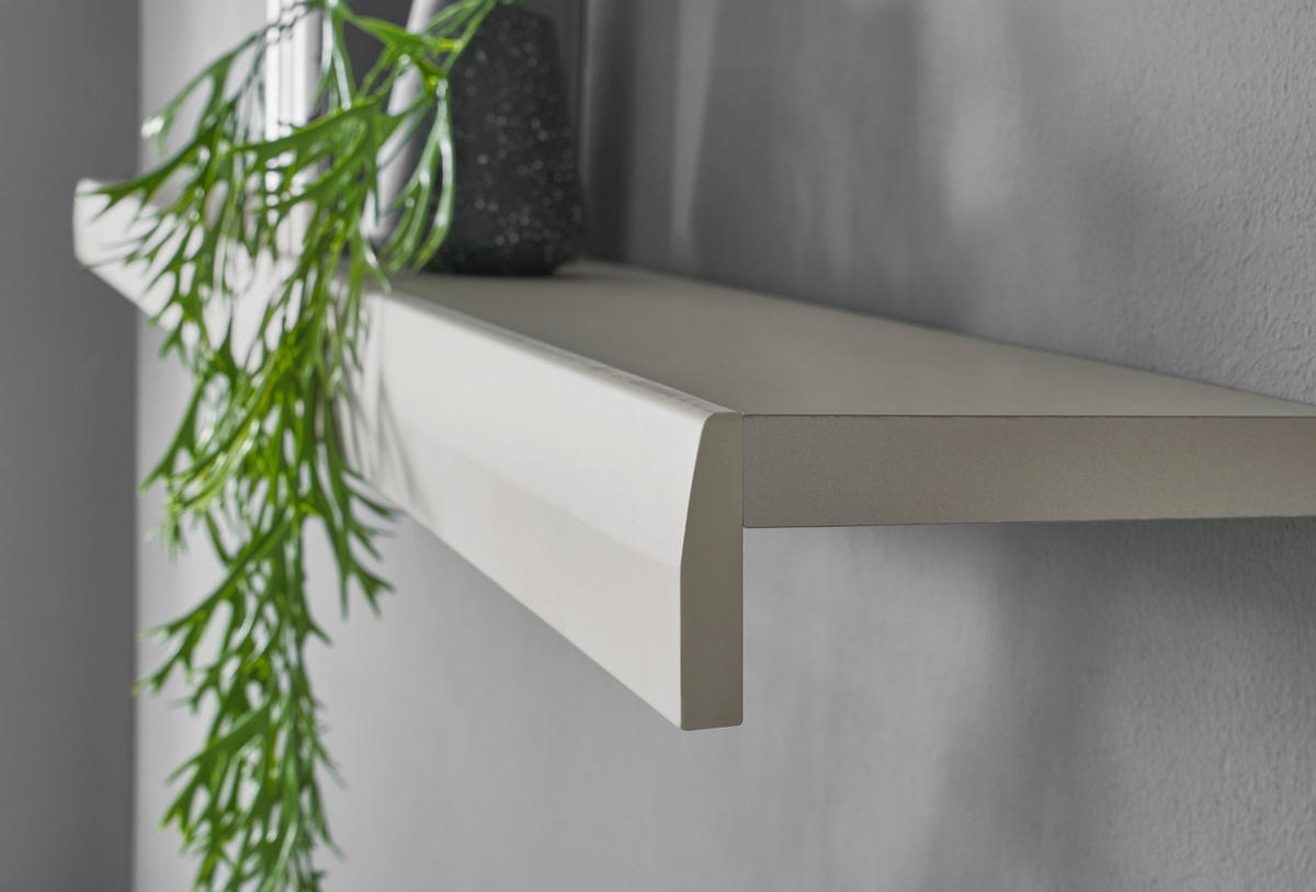WANDBOARD Kieselgrau matt, Wandregal 200 cm - Eichefarben/Grau, Holzwerkstoff (200/8/20cm) - Furn.Design