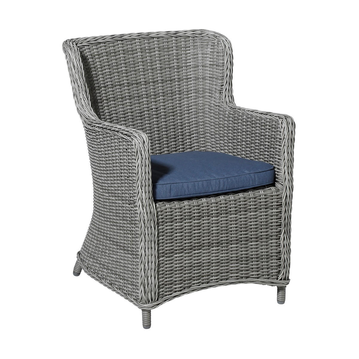 SITZKISSEN Panama 48/48 cm 4er-Set - Blaugrau, Textil (48/5/48cm) - Madison