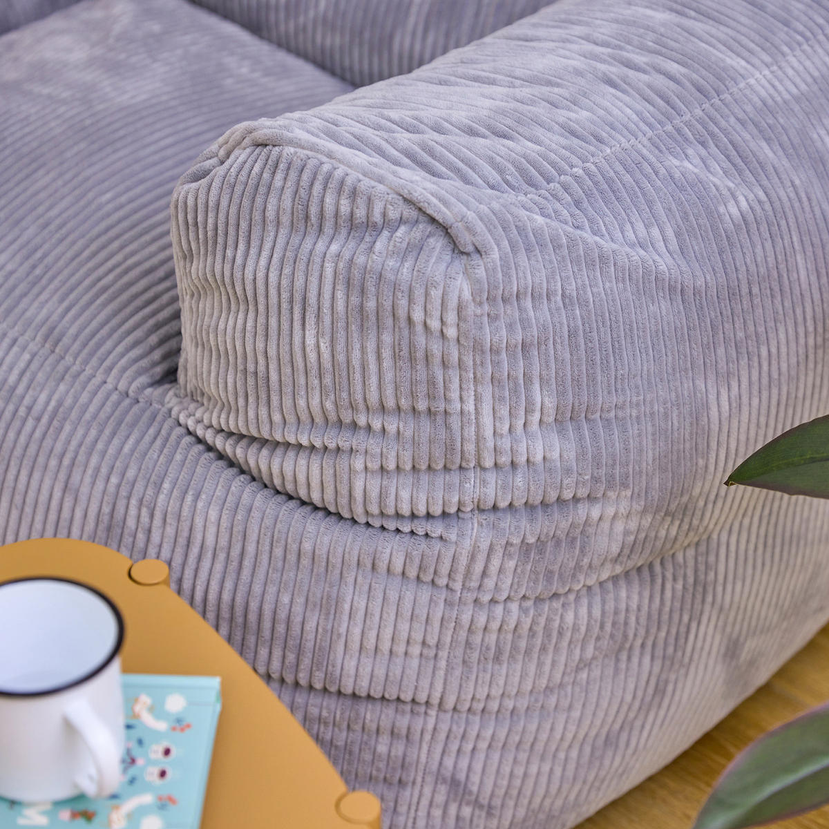SITZSACK-SOFA 2-tlg.: Ecksessel, Sessel - Grau, Textil (550/68/100cm) - icon