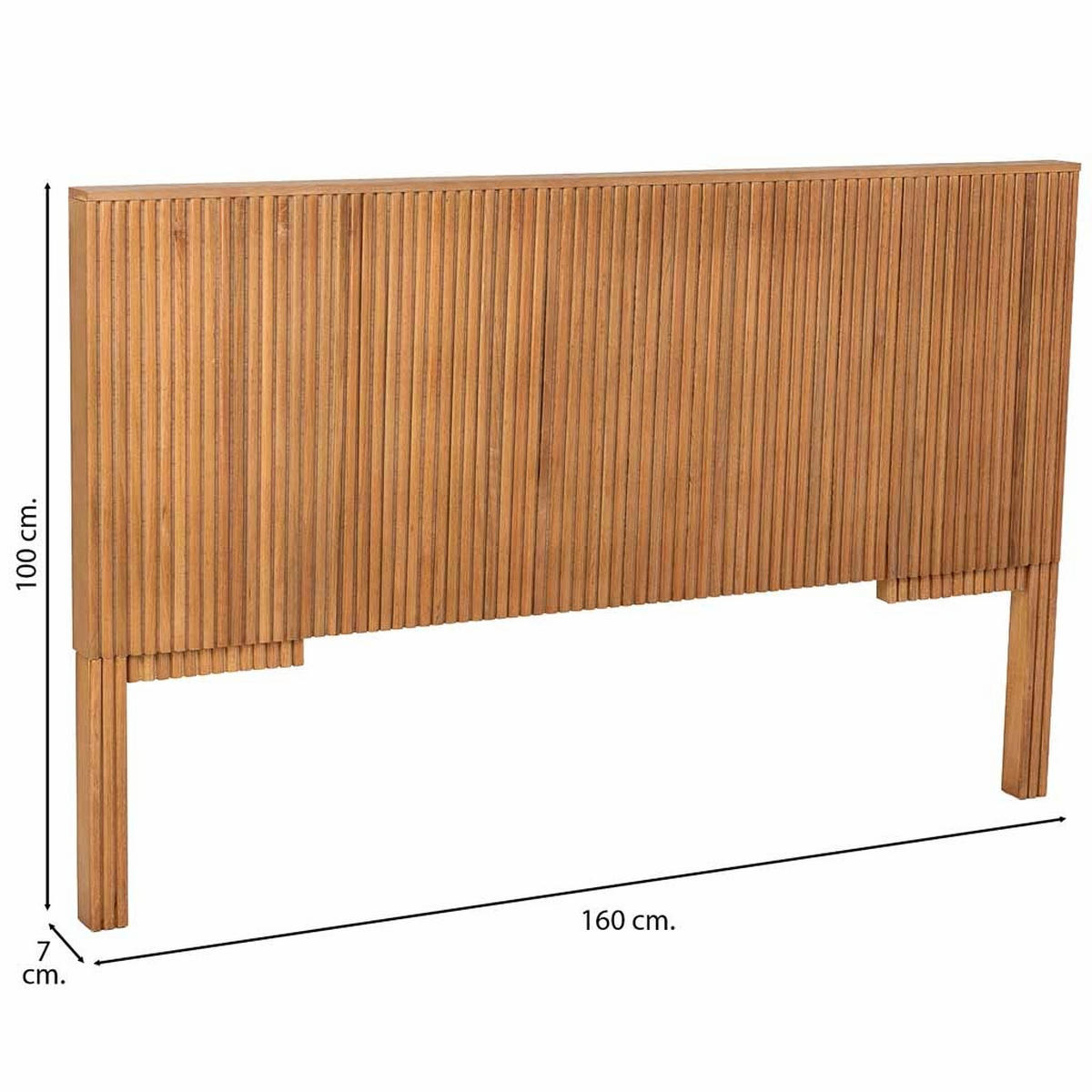 KOPFTEIL aus Holz, braun, 160x7x100cm - Braun, Holz (160/100/7cm) - Wanderlust