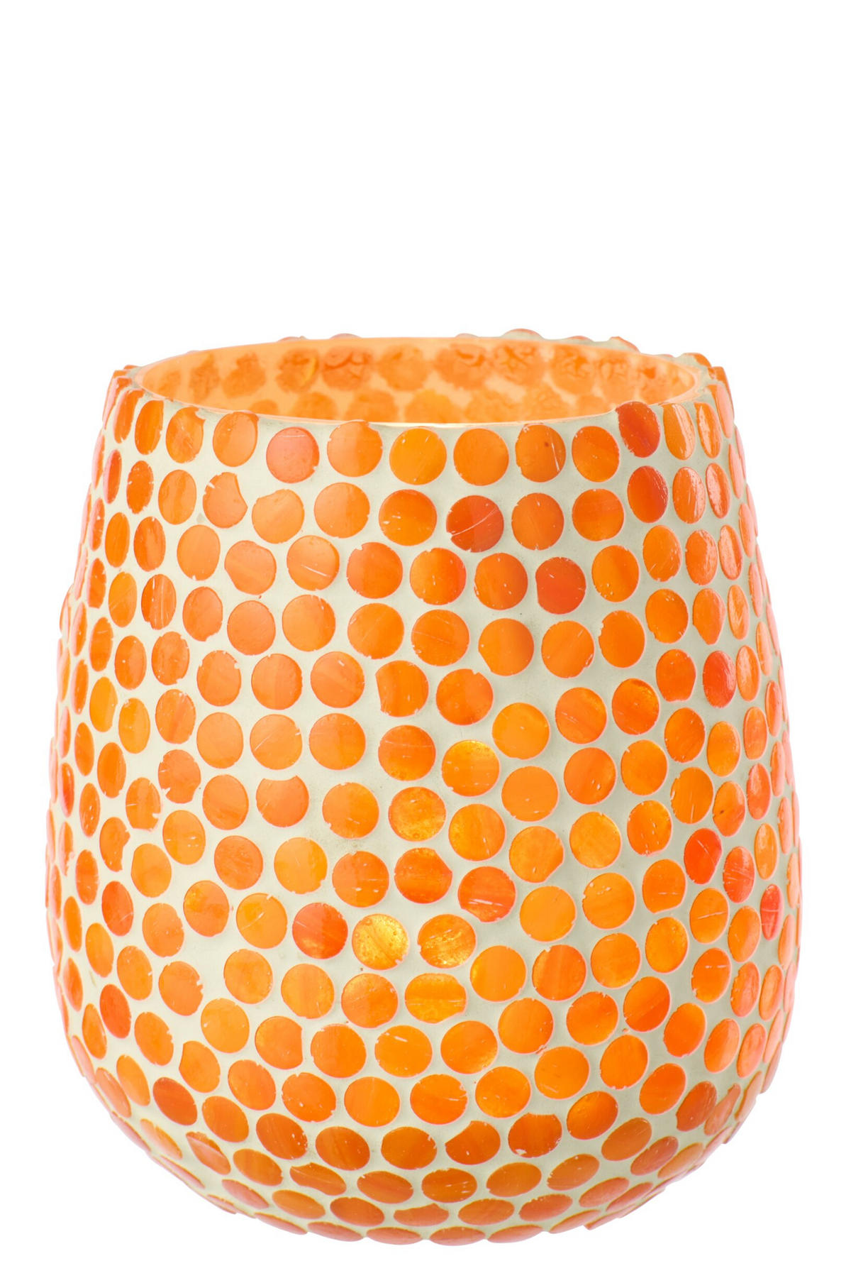 KERZENSTÄNDER MOSAIK Orange - Orange, Glas (11/12cm) - J-Line