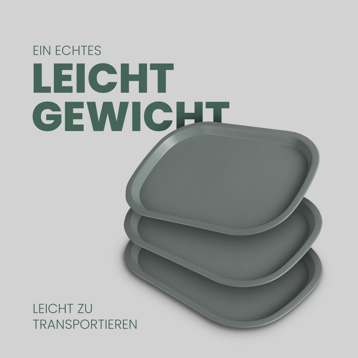 SERVIERTABLETT Kunststoff 37x27 cm Grün 4er-Pack - Grün, Kunststoff (27/2/37cm)