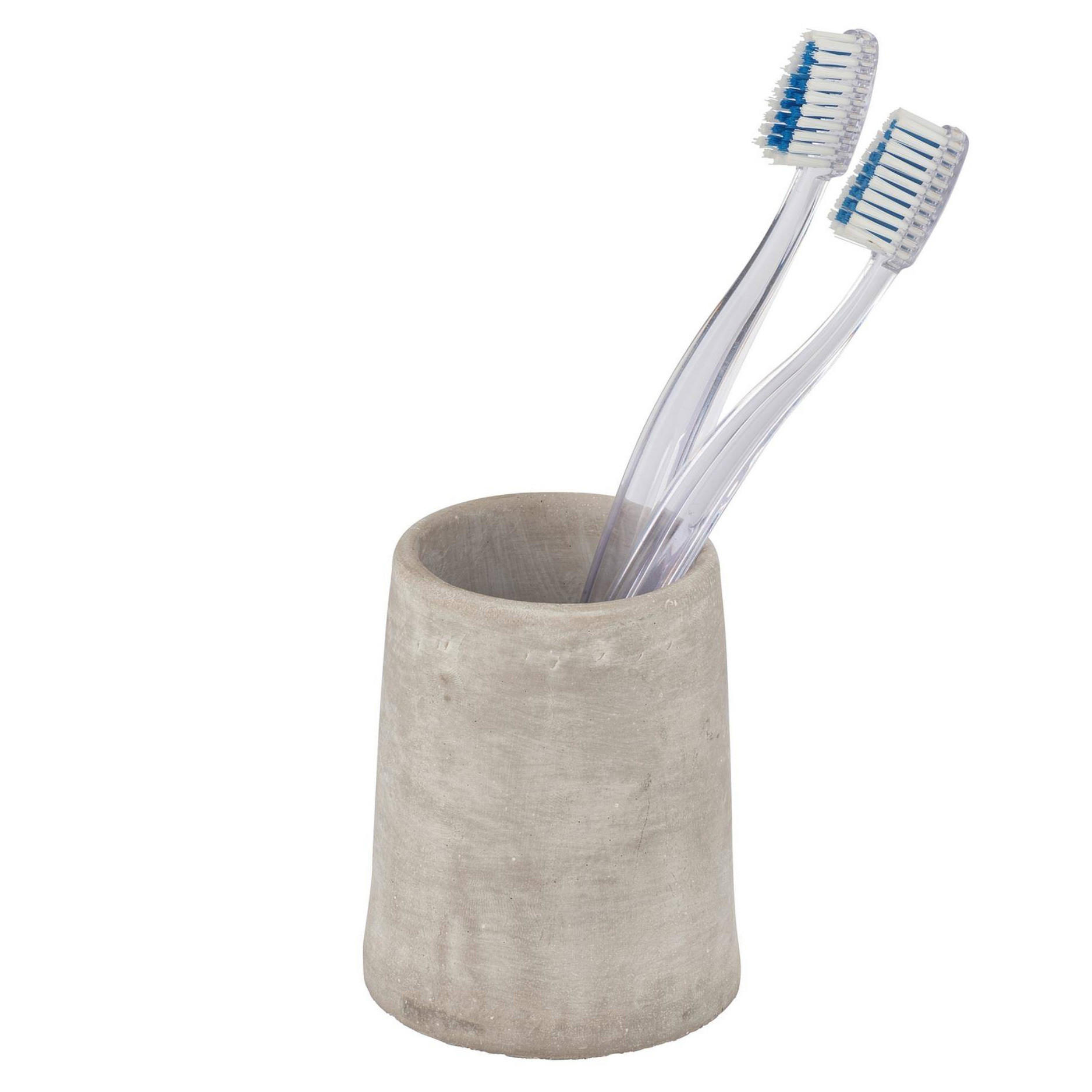 Wenko Zahnputzbecher Grau 7.4x9.5x7.4 cm