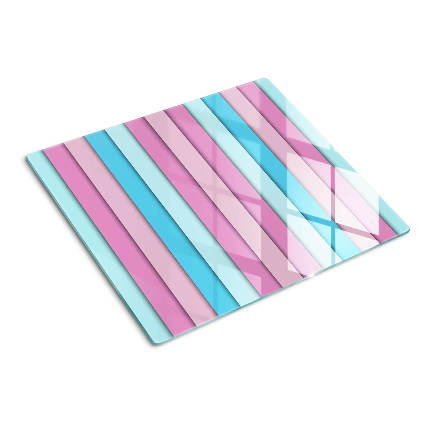 GLASPLATTE 60x52 cm Farbige Streifen - Multicolor, Glas (60/0.4/52cm) - TULUP