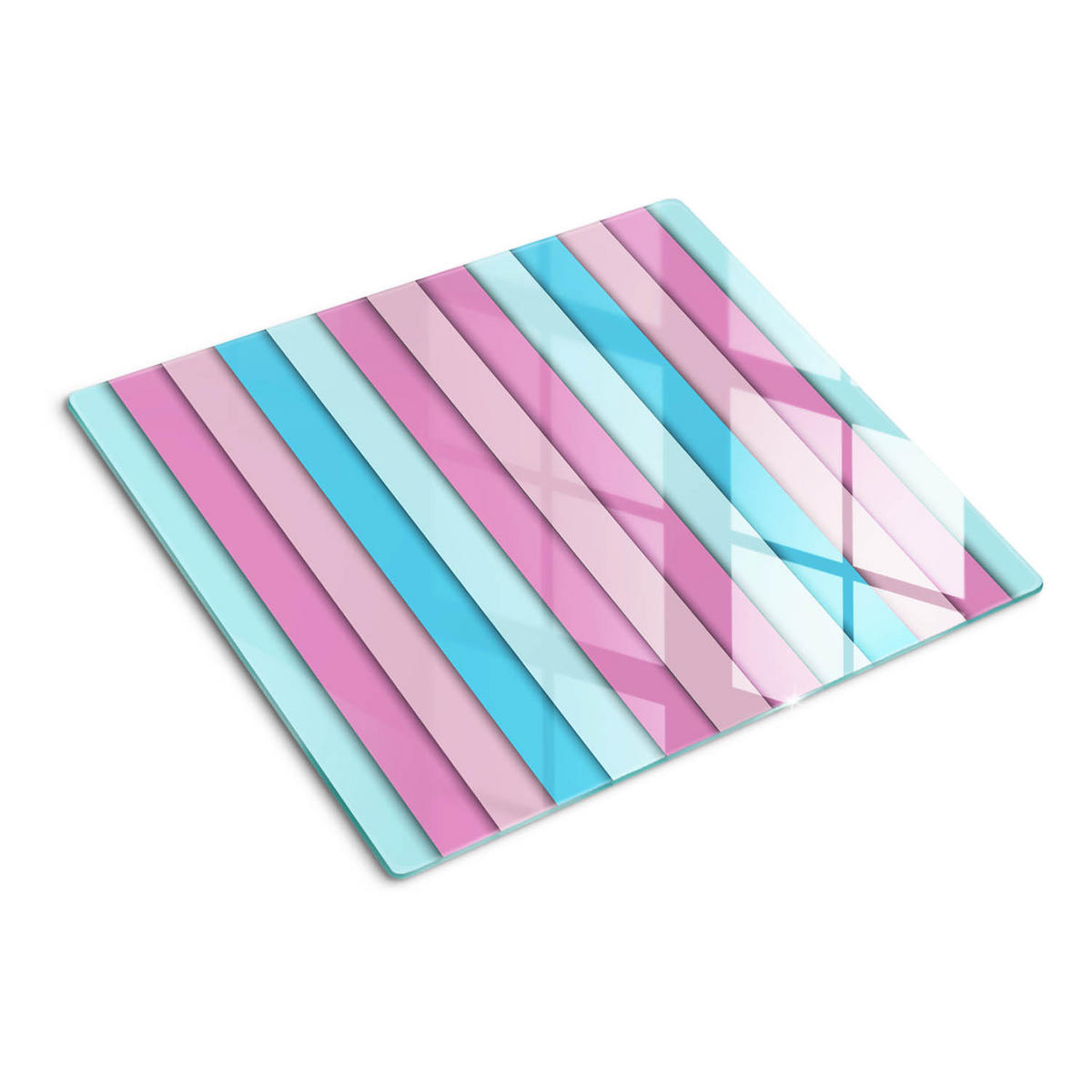GLASPLATTE 60x52 cm Farbige Streifen - Multicolor, Glas (60/0.4/52cm) - TULUP