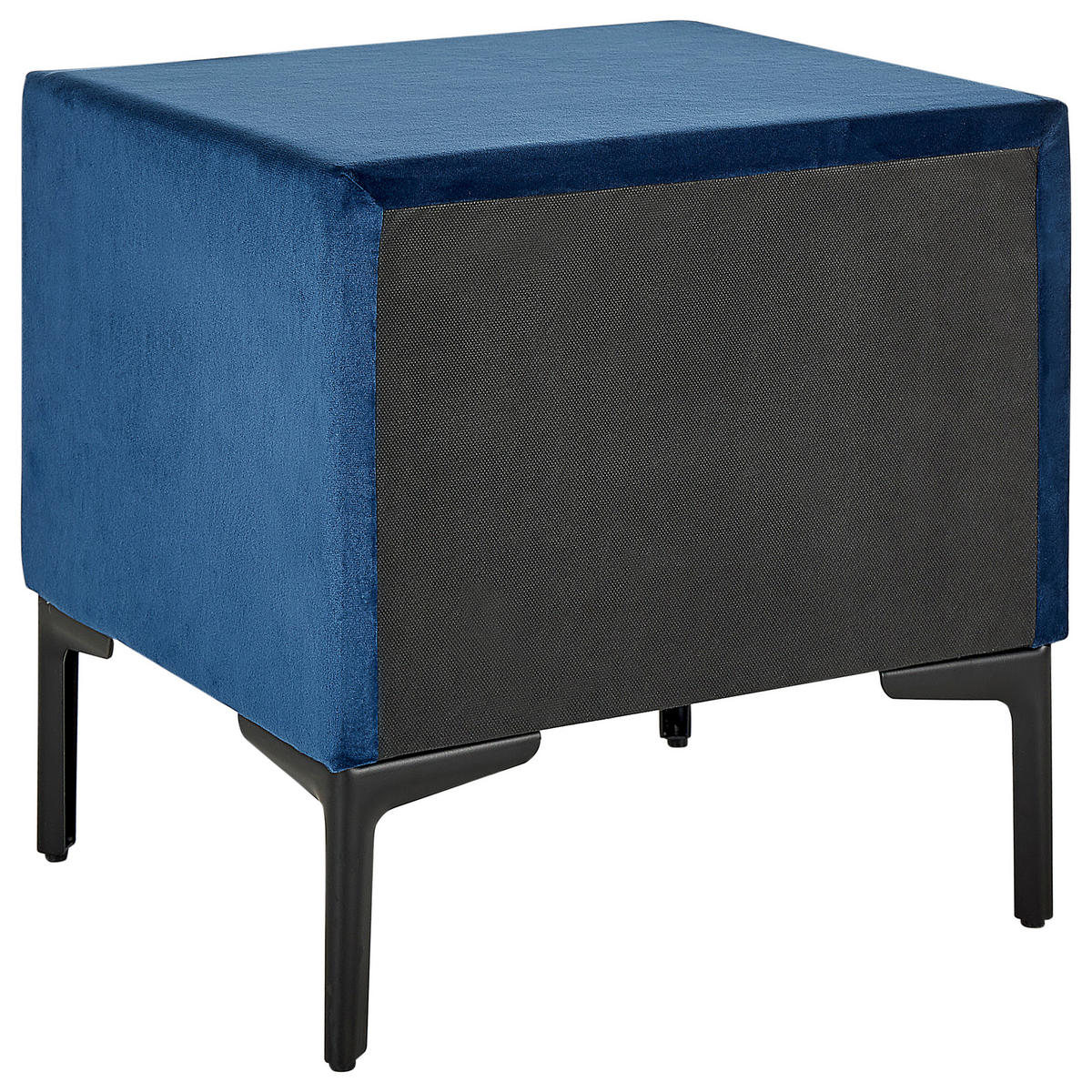 NACHTTISCH Samtstoff blau 2 Schubladen Sezanne - Blau/Schwarz, Textil (44/45/38cm) - Beliani