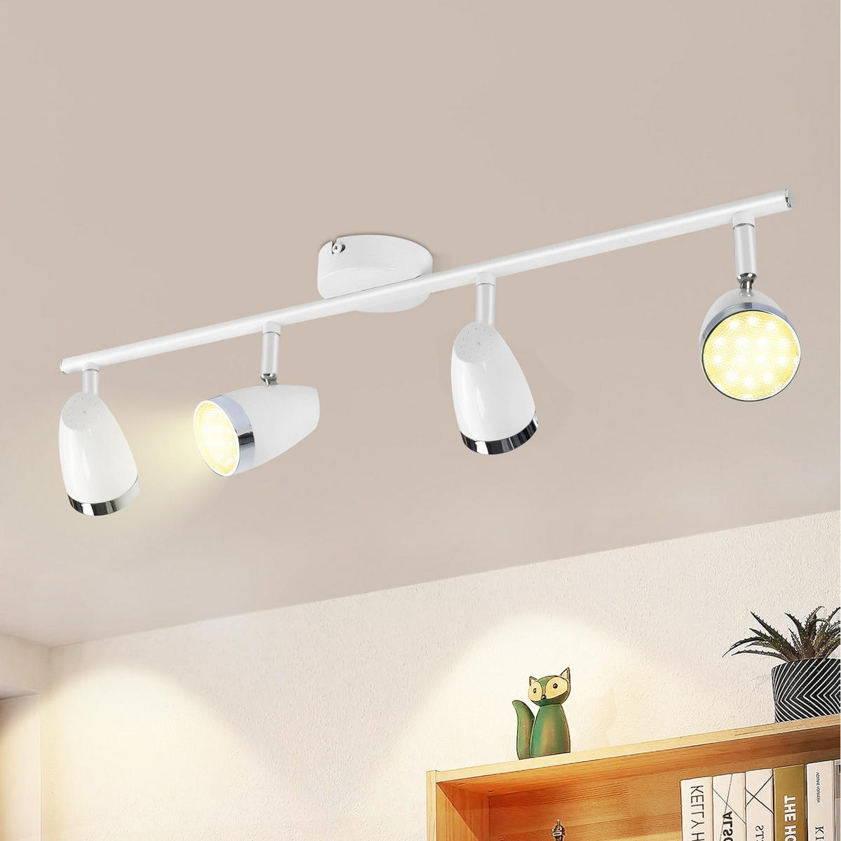 LED-DECKENLEUCHTE Leitch 60/15.5/80cm - Weiß, Metall (60/15.5/80cm) - Nettlife