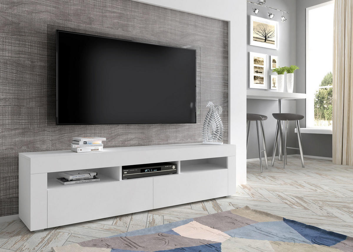 TV LOWBOARD Weiß 160/43/35 - Weiß, Holzwerkstoff (160/43/35cm) - RAUMHIRSCH FURNITURE
