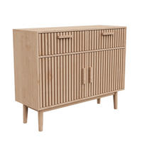 SIDEBOARD 100x35x80 cm Holzoptik mit Schubladen Buffetschrank - Braun, Holz (35/80/100cm) - PARAFTA HOME