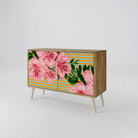 SIDEBOARD FRAGILE BEAUTY, Eicheneffekt, 111x42x77,5 cm, 2 Türen - Eichefarben/Buchefarben, Holzwerkstoff/Buchenholz (111/77.5/42cm) - SpaceRebels