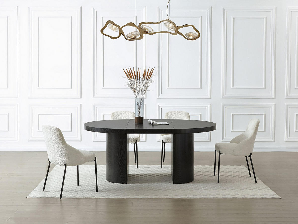 ESSTISCH ausziehbar - 4 bis 12 Personen - MDF - Schwarz - SIDRINA - Schwarz, Holz (240/120/76cm) - Vente-Unique