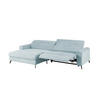 ECKSOFA LAISKA Hellblau Cord Relaxfunktion - Schwarz/Hellblau, Textil/Metall (282/177cm) - KAWOLA