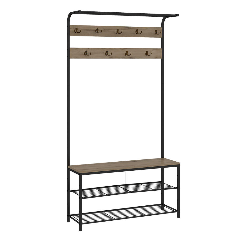 GARDEROBE Fyrk Eiche 100 x 190 cm - Eichefarben/Schwarz, Holzwerkstoff (100/190/30cm) - Vicco