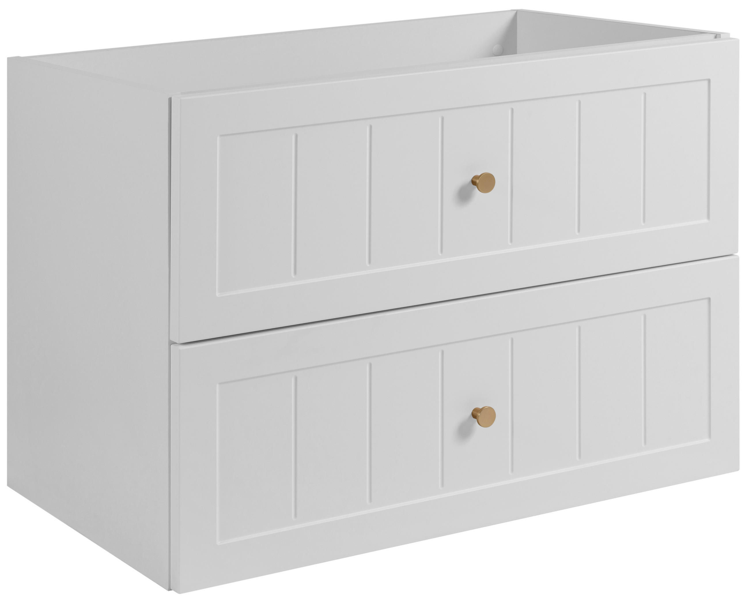 WASCHTISCHUNTERSCHRANK im klassischen Stil, weiß, 80 x 57 x 46 cm - Goldfarben/Weiß, Holzwerkstoff (80/57/46cm) - 3XE LIVING