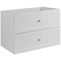 WASCHTISCHUNTERSCHRANK im klassischen Stil, weiß, 80 x 57 x 46 cm - Goldfarben/Weiß, Holzwerkstoff (80/57/46cm) - 3XE LIVING