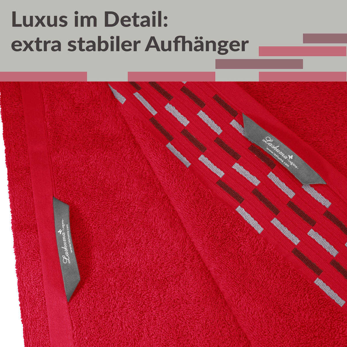 SAUNATUCH Lugano Rot 80x200 cm - Rot, Textil (80/200cm) - Lashuma