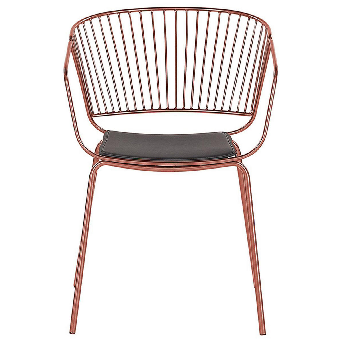 METALLSTUHL 2er-Set Kupfer Rigby - Rotbraun, Textil/Metall (54/77/49cm) - Beliani