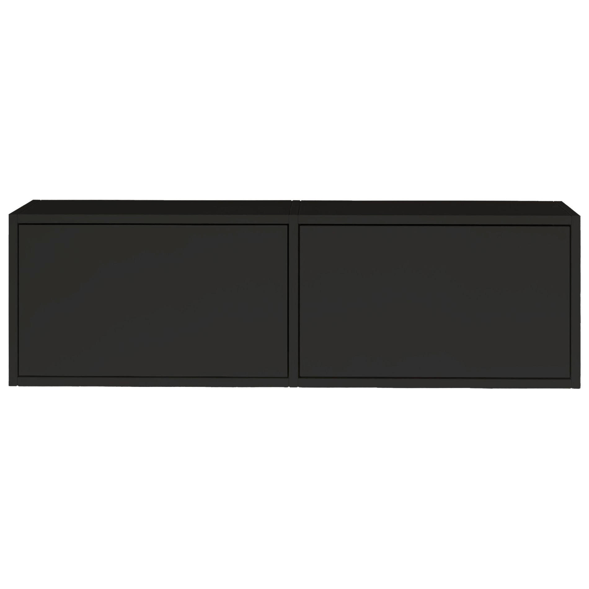 TV-LOWBOARD hängend, 2 Klappen, Schwarz, 100 cm - Schwarz, Holzwerkstoff (100.6/30/30cm) - Selsey