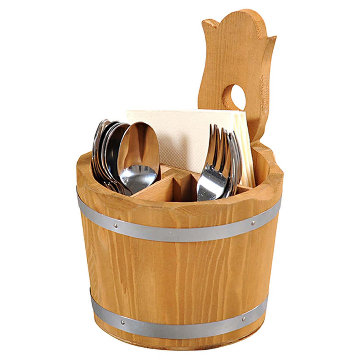 BESTECKBOX, 8 Stück, 3-fach Einteilung - Kiefer - Ø 14cm - Naturfarben, Holz (14/20/14cm) - Kesper