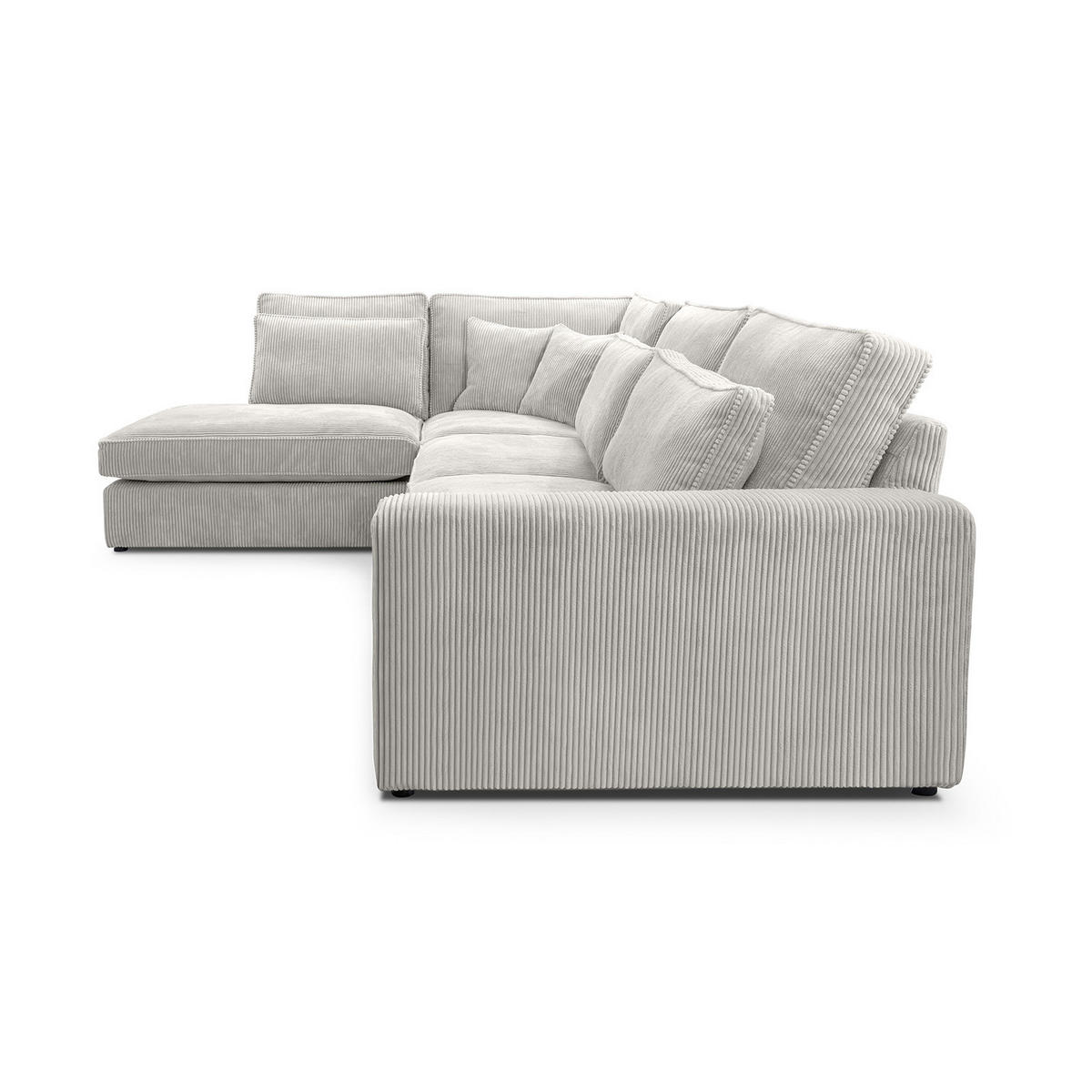 ECKSOFA Eckcouch Monica mini L-form, Beige - Hellgrau, Textil (224/280cm) - Fedve