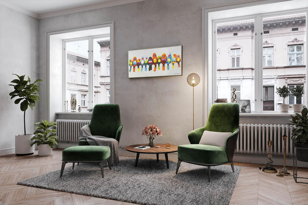 ÖLGEMÄLDE 120/60 cm - Multicolor, Holz/Textil (120/60cm) - KUNSTLOFT