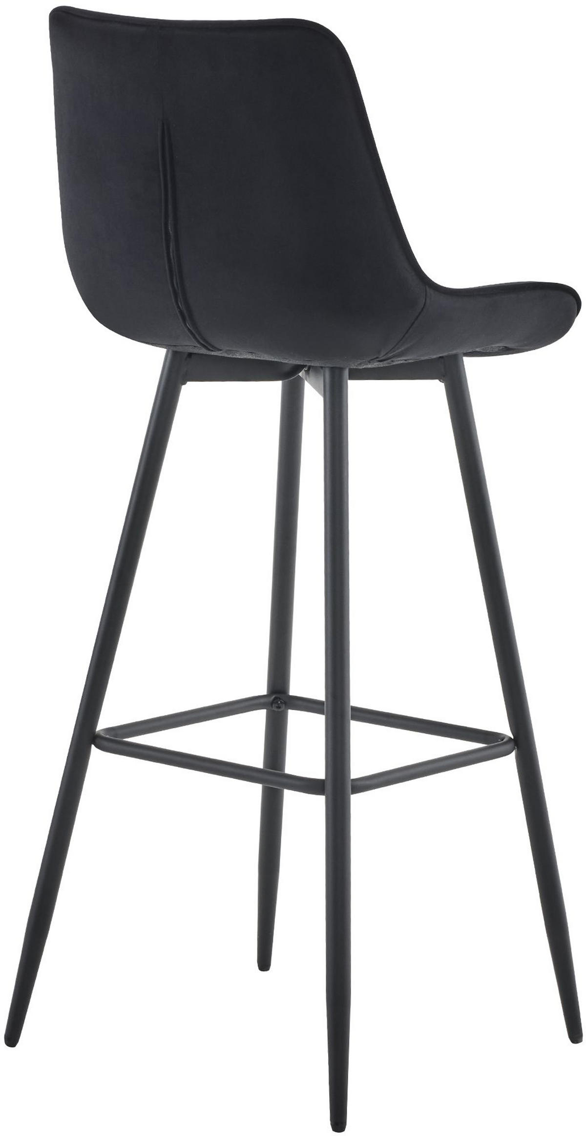 BARHOCKER 2er Set Danton Samt schwarz - Schwarz, Textil/Metall (47/106/52cm) - TPFLiving