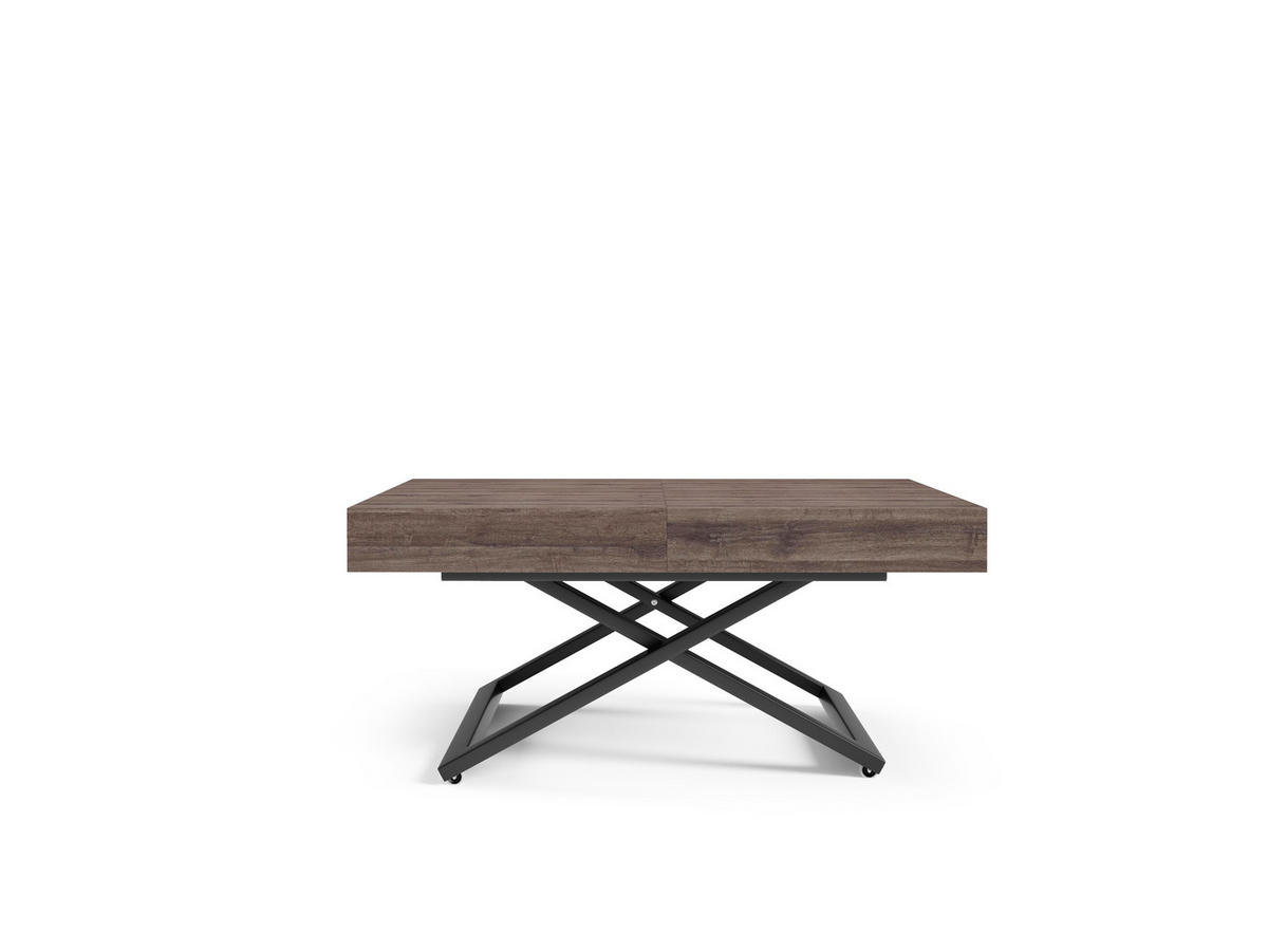 COUCHTISCH SANNA U - Anthrazit/Schwarz, Holzwerkstoff/Metall (80/120/27cm) - Meblini