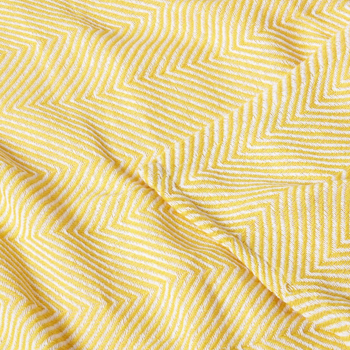 WOHNDECKE Halden 150/200 cm, Chevron-Muster 100% Baumwolle - Gelb, Textil (150/200cm) - Homescapes