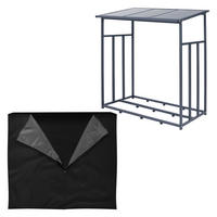 KAMINHOLZREGAL - Schwarz, Metall (83/185/187.5cm) - ML-DESIGN