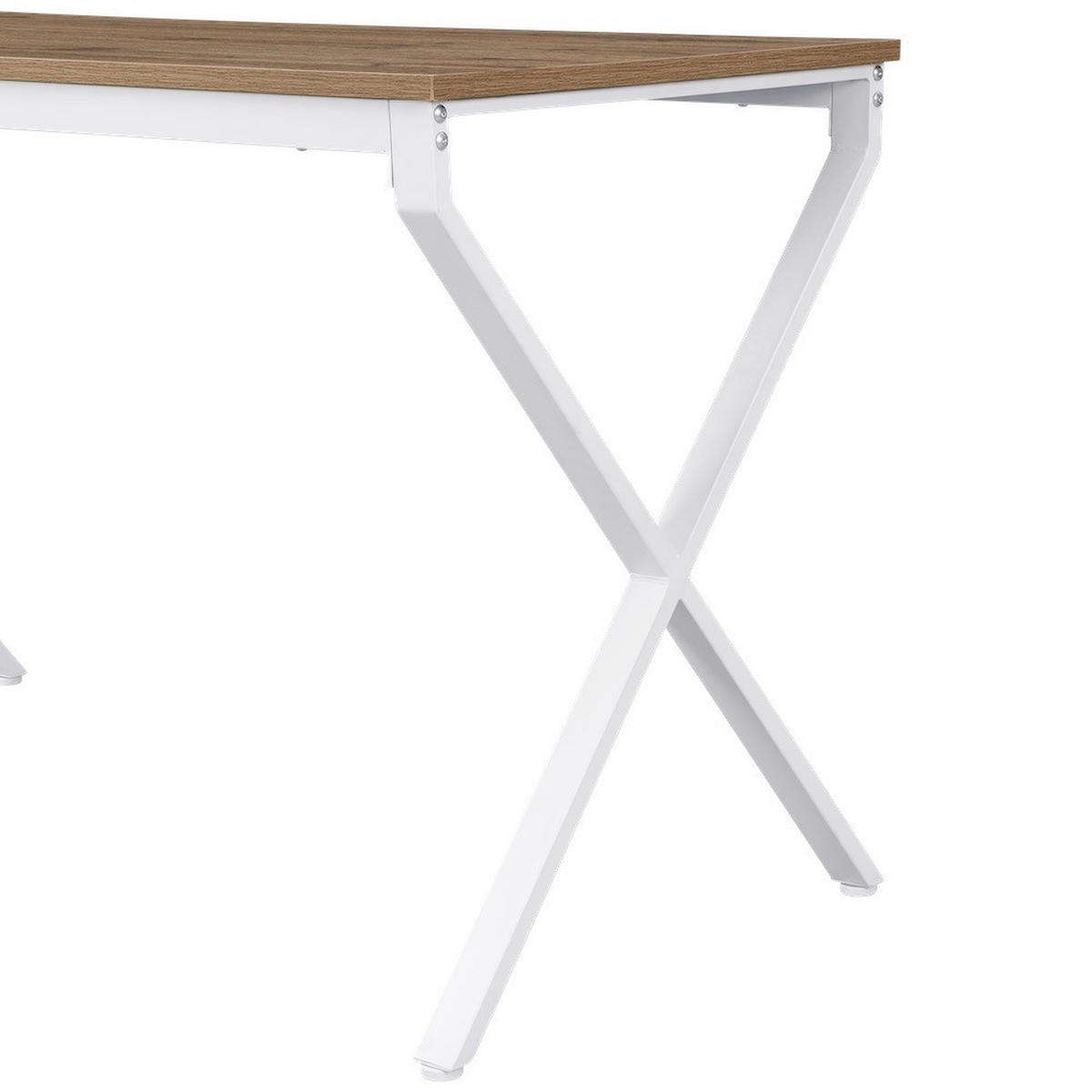 ESSTISCH SAMUEL, Eiche, 120/60/76 cm - Eichefarben/Weiß, Holzwerkstoff/Metall (60/120/76cm) - B&D Home