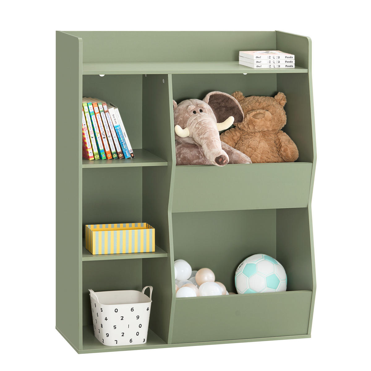 KINDERREGAL Grün - Grün, Holzwerkstoff (80/104/34cm) - SoBuy