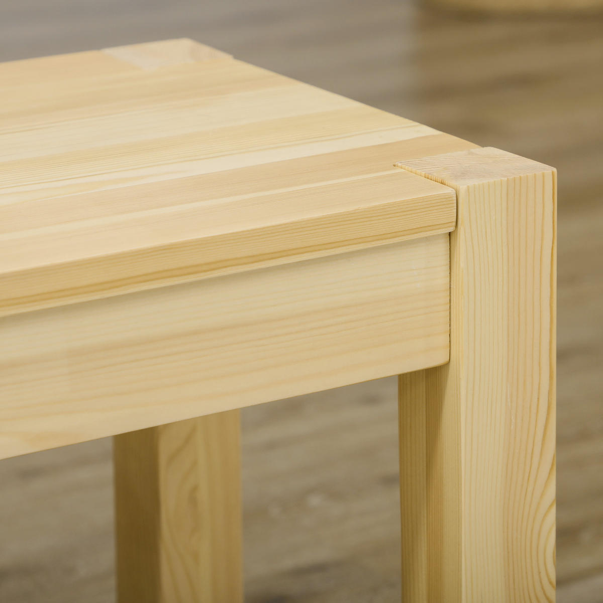 SITZBANK 3-Sitzer Holzbank Essbank im Landhaus-Stil, Küchenbank für Küche Natur - Naturfarben, Holz (33/45/150cm) - HOMCOM