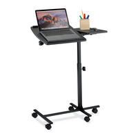 LAPTOPTISCH - Schwarz, Holzwerkstoff/Kunststoff (40/61/85cm) - Relaxdays