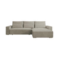 ECKSOFA Alice mit Bettkasten und Schlaffunktion, Cordstoff in L-Form - Beige, Textil (289/184cm)