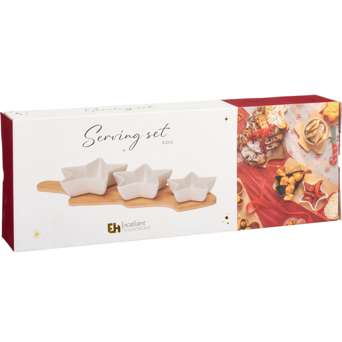 SNACKSCHALEN Glaciera mit Bambustablett - Weiß, Naturmaterialien (14/1/42cm) - Excellent Houseware