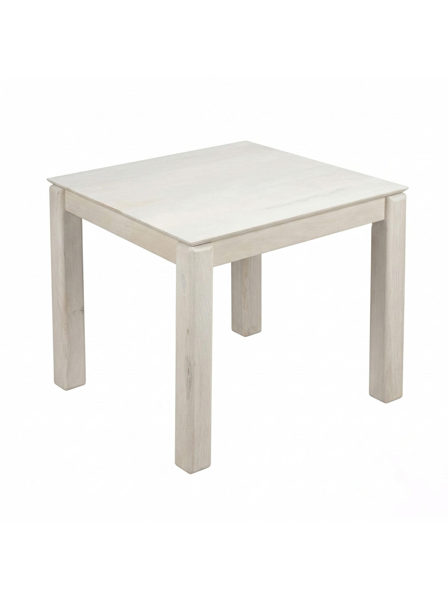 ESSTISCH CHARENTE, Mango Massivholz, Weiß-Mango, 80 x 80 x 75 cm - Weiß, Holz (80/80/75cm) - KADIMA DESIGN