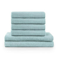 BADETUCH 6-teilig, 2x Badetuch 70/140 + 4x Handtuch 50/100 cm, Hellblau - Hellblau, Textil (70/140cm) - Blumtal