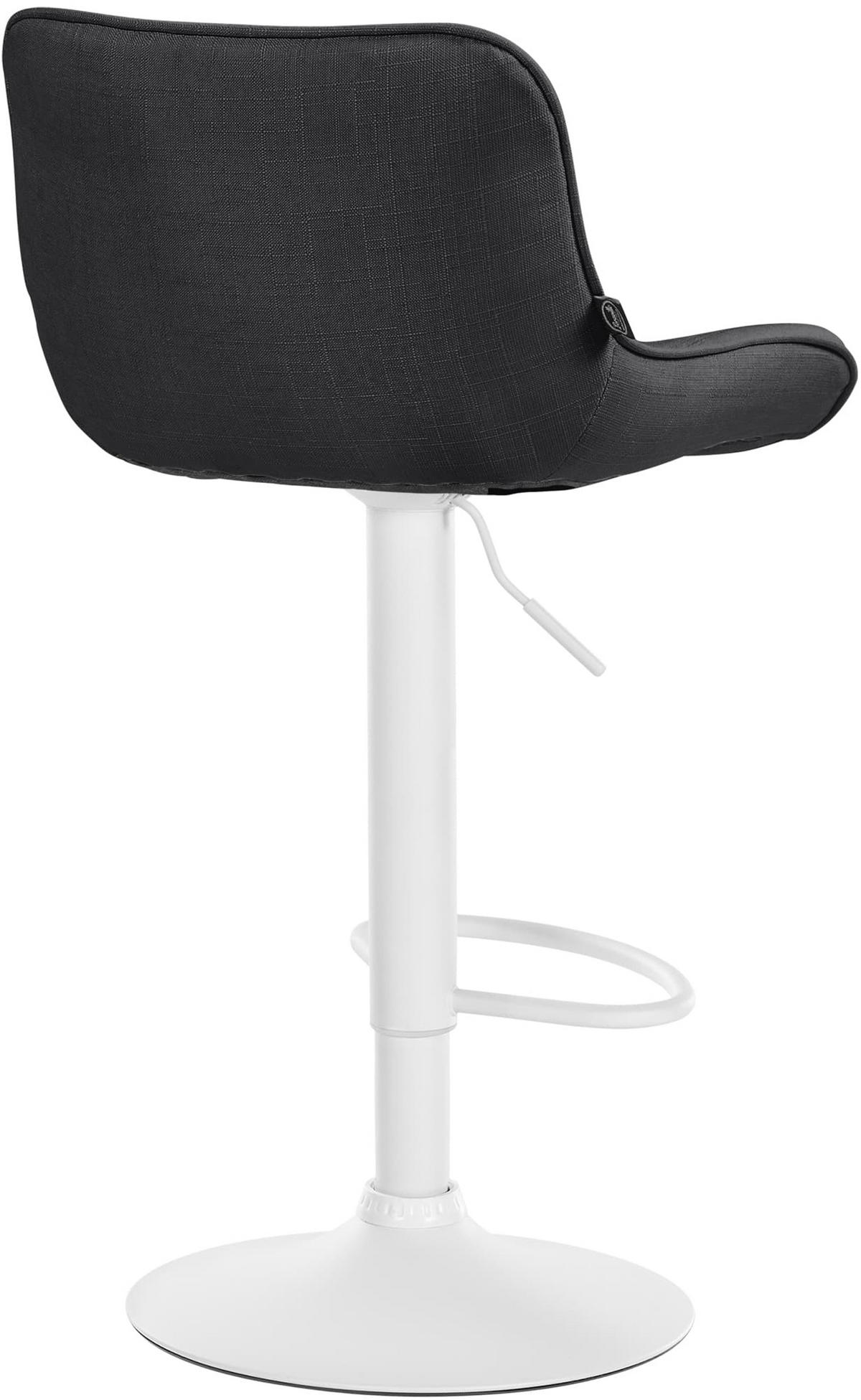 BARHOCKER Vulcano Stoff weiß dunkelgrau - Dunkelgrau/Weiß, Textil/Metall (49/106/51cm) - TPFLiving