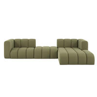 ECKSOFA L-Form Grand L 319 cm, Veloursstoff Salvador, Olive, Rechts - Olivgrün, Holz (319/179cm) - Kaiser Möbel