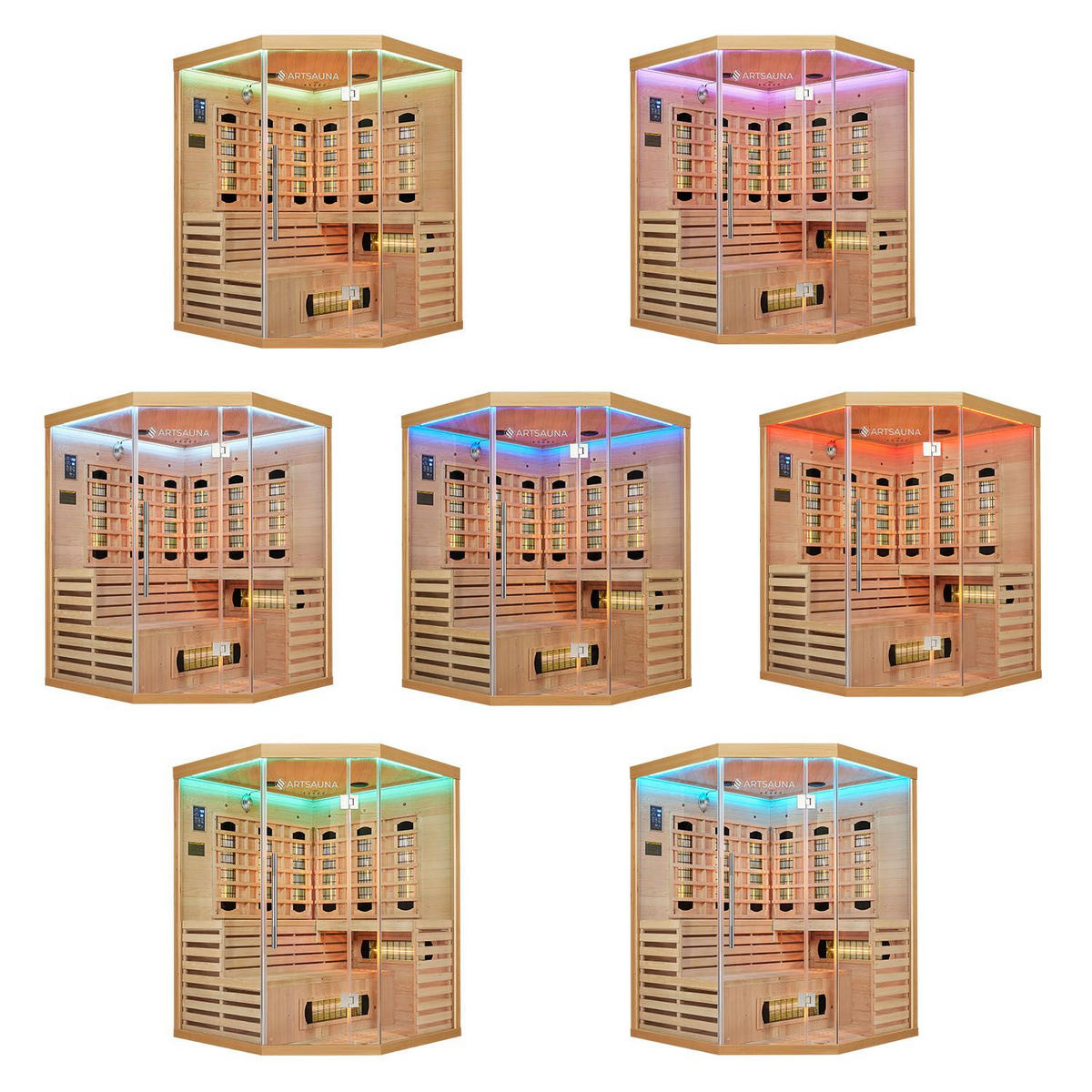 INFRAROTKABINE Kiruna150 mit Dual Technologie & Hemlockholz - Naturfarben, Holz (150/200/150cm) - Artsauna