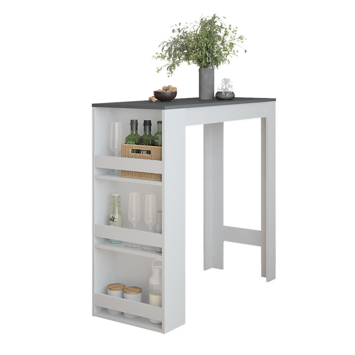 BAROVÝ STŮL Repose Antracitová/bílá - bílá/antracitová, kompozitní dřevo (110/45/106cm) - Vicco