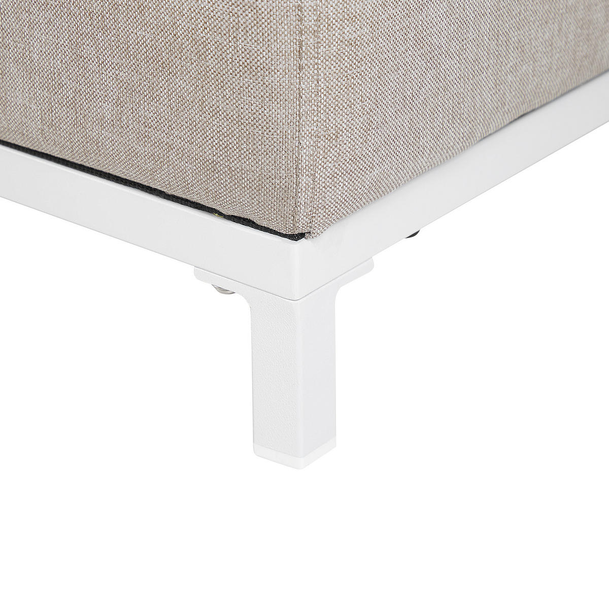 GARTENSESSEL 2er-SET beige/weisses Gestell Rovigo - Beige/Weiß, Textil (105/68/84cm) - Beliani