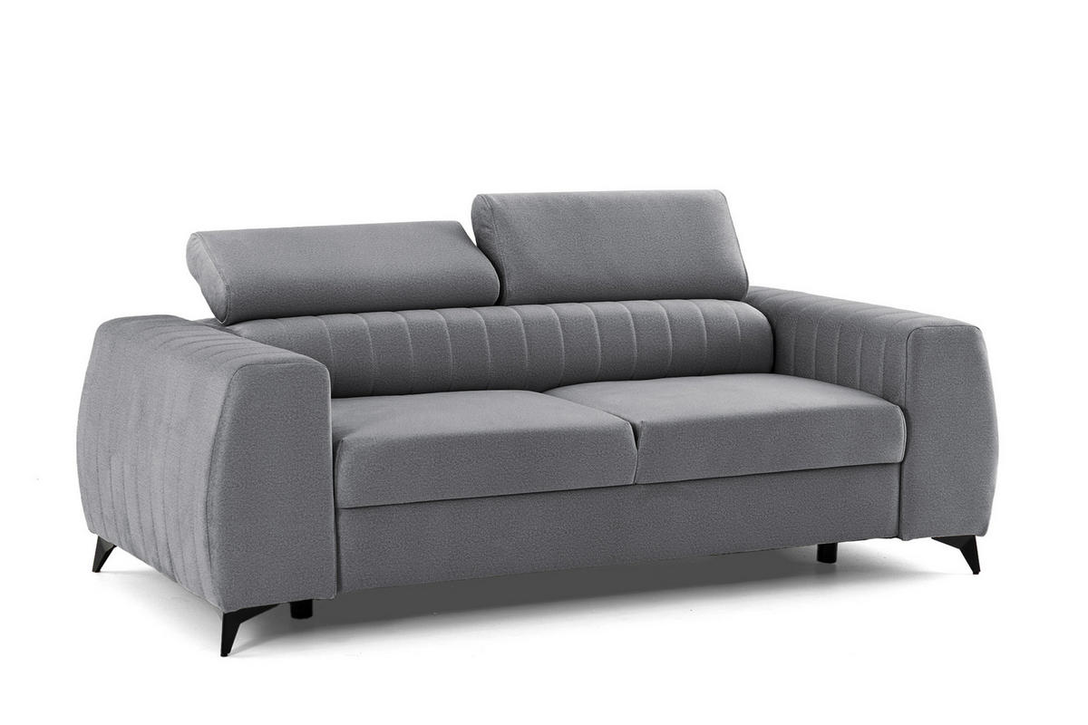 2-SITZER-SOFA PIERO 206 cm Velours Grau - Schwarz/Grau, Holz/Textil (206/95/100cm) - Muffo