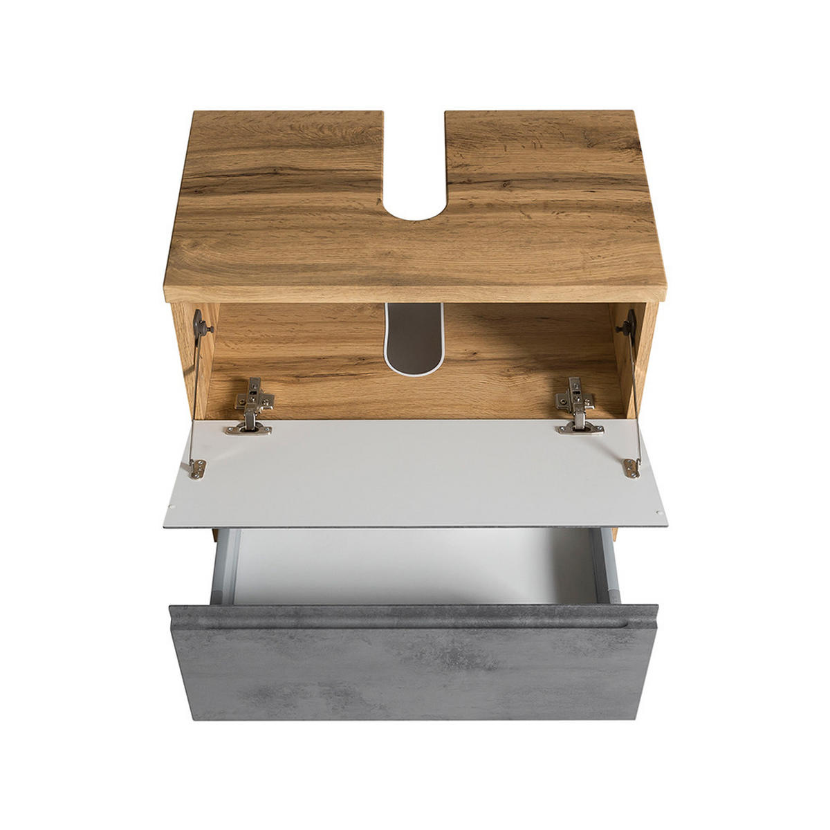 BADMÖBEL-SET Vasto-03 - Grau, Holzwerkstoff (60/200/35cm) - Lomado