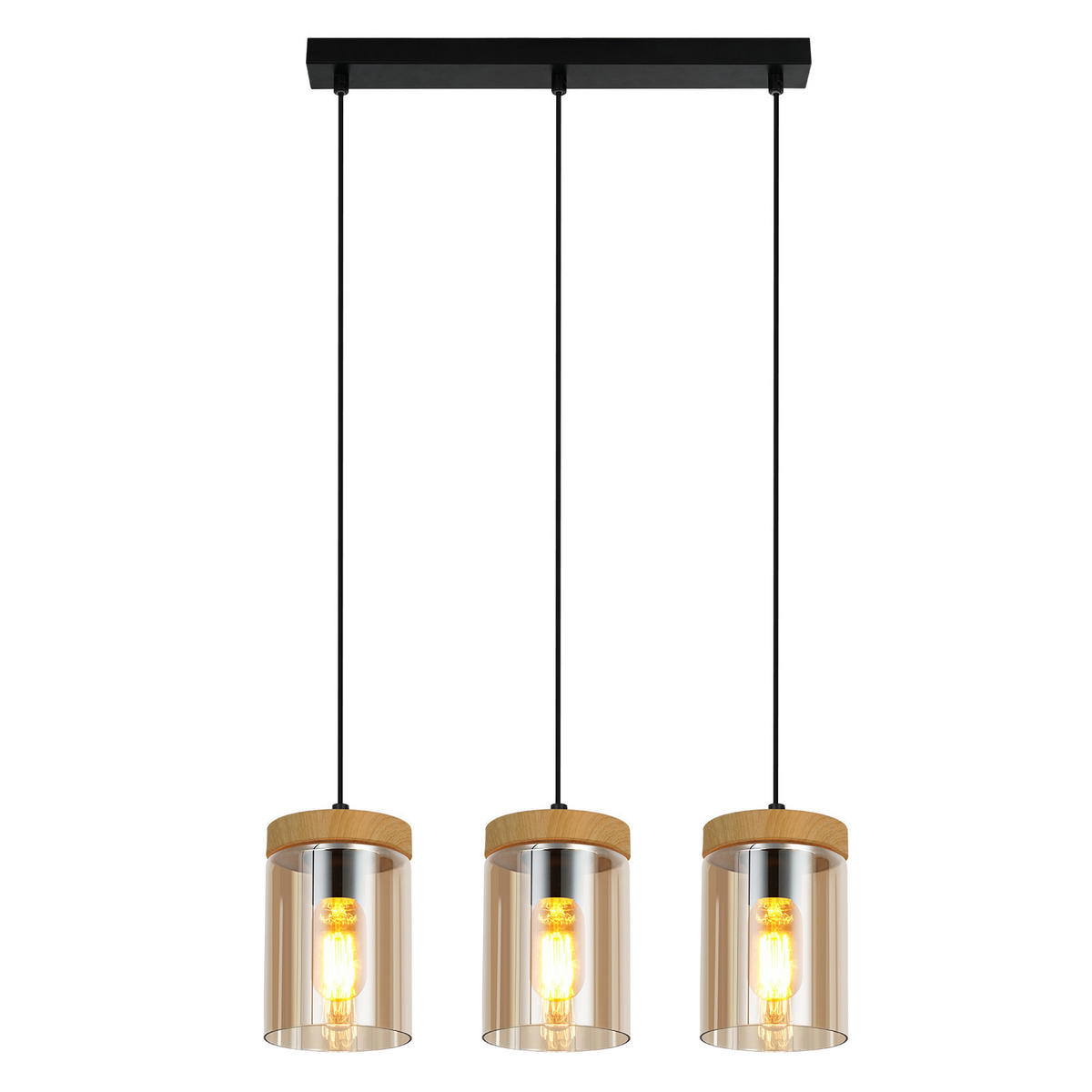 KRONLEUCHTER Flamhold 12.0/46.0/137.5 cm - Schwarz, Metall (137.5/12/46cm) - ZMH