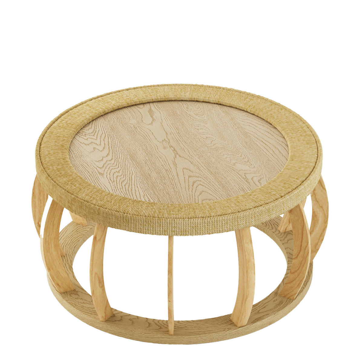 COUCHTISCH DE-015 Vintage Rattan Oak‑coloured - Eichefarben, Holzwerkstoff (90/90/43cm) - ComfortXL