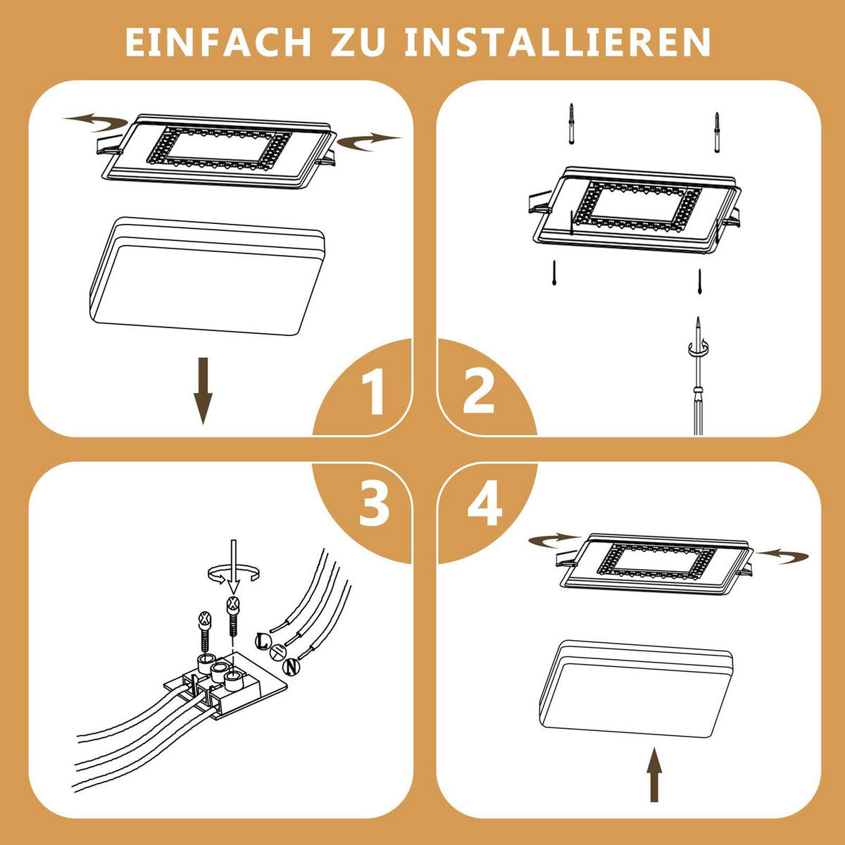 LED-DECKENLEUCHTE Artur 28/28/4 cm - Weiß, Kunststoff (28/28/4cm) - Nettlife