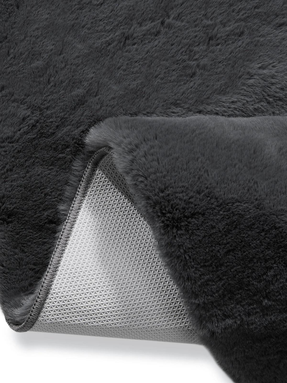 UMĚLÉ kožíškové koberce Dave Antracit ø 120 cm - antracitová, textil/umělá hmota (120/120cm) - benuta Nest