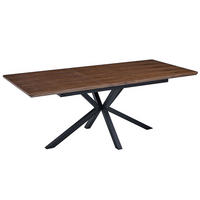 ESSTISCH Laguna Nussbaum / Schwarz 160-200 / 90 / 76cm - Nussbaumfarben, Holz/Metall (90/200/76cm) - Feldmann-Wohnen